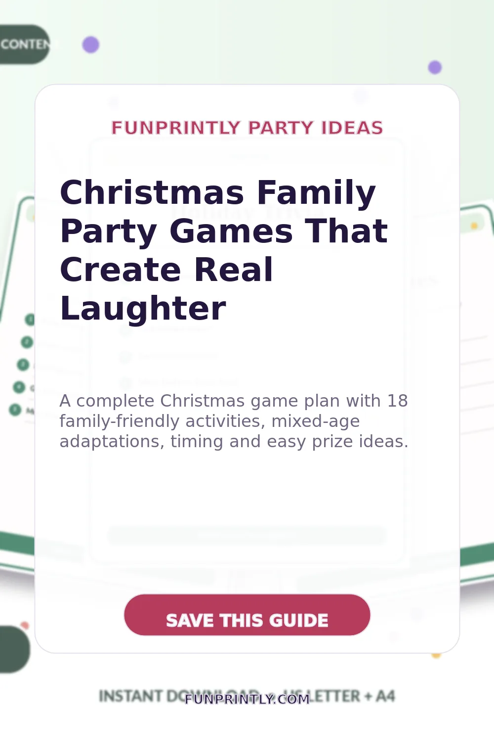 Christmas Family Party Games That Create Real Laughter printable party game ideas for Pinterest
