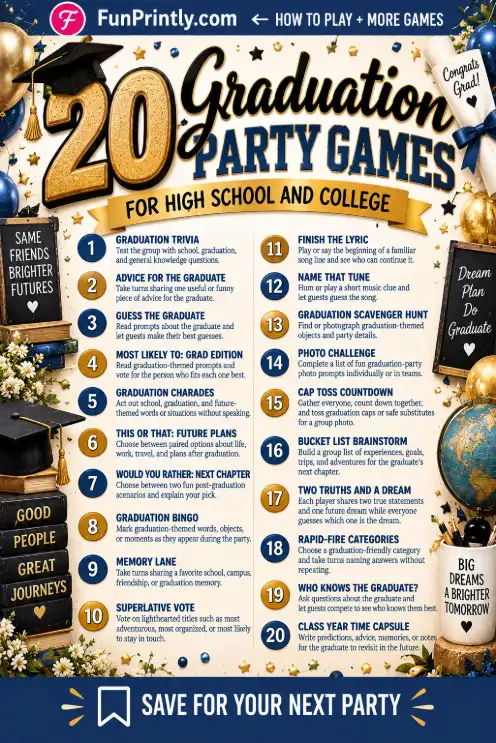Graduation party games game by FunPrintly